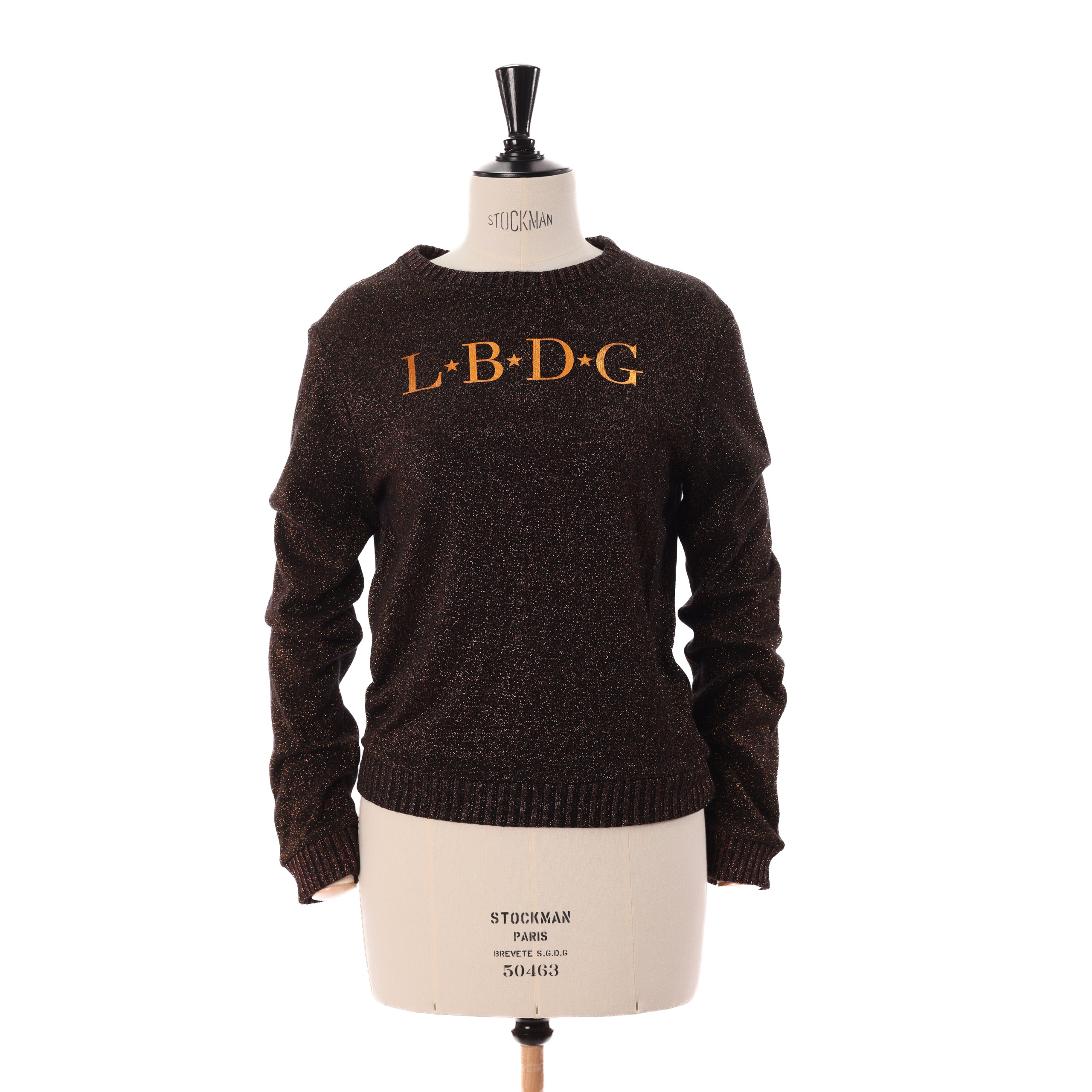 Свитер LES BOURDELLES DES GARCONS 42 Черный  оранжевый глиттер