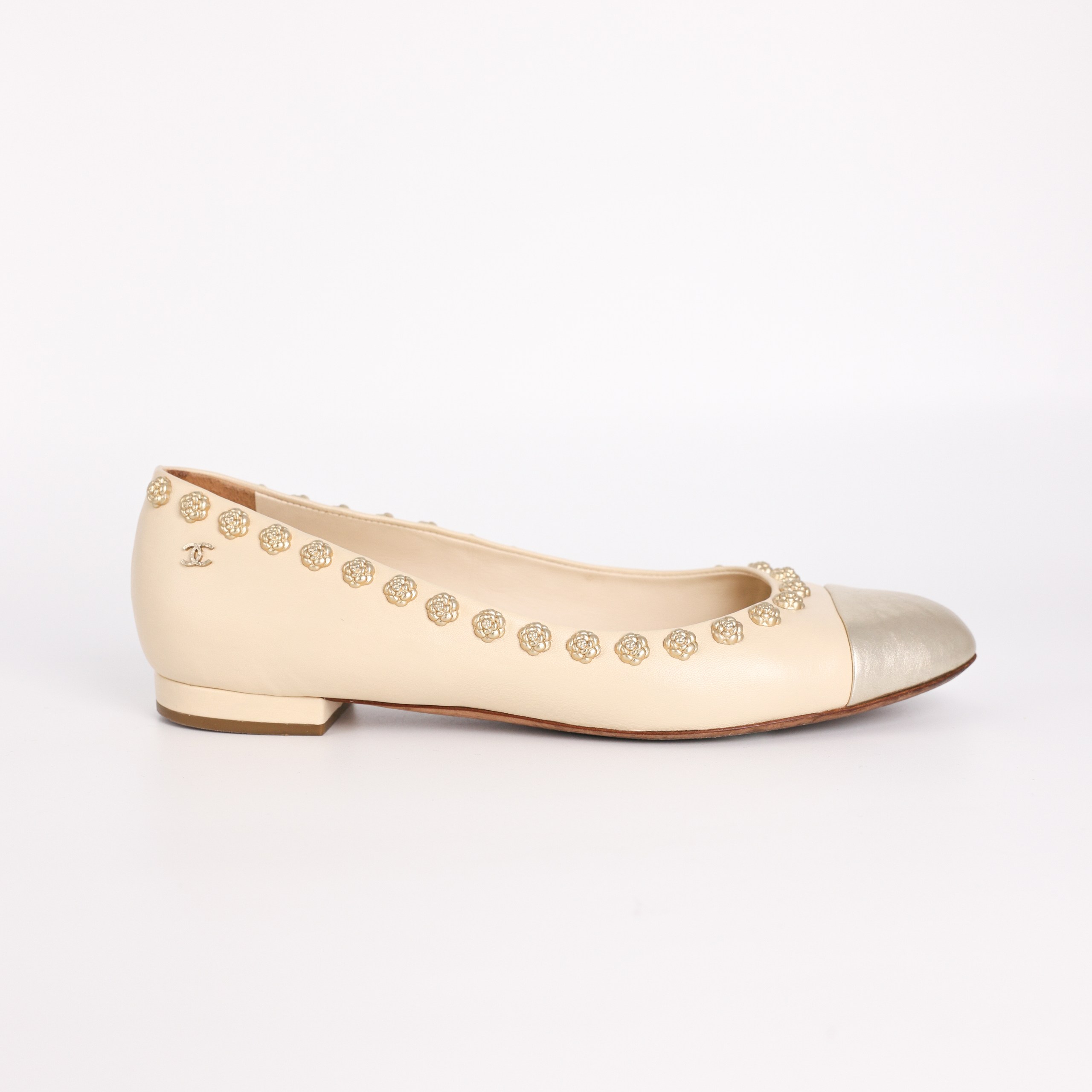 Балетки CHANEL 40 IVORY кожа