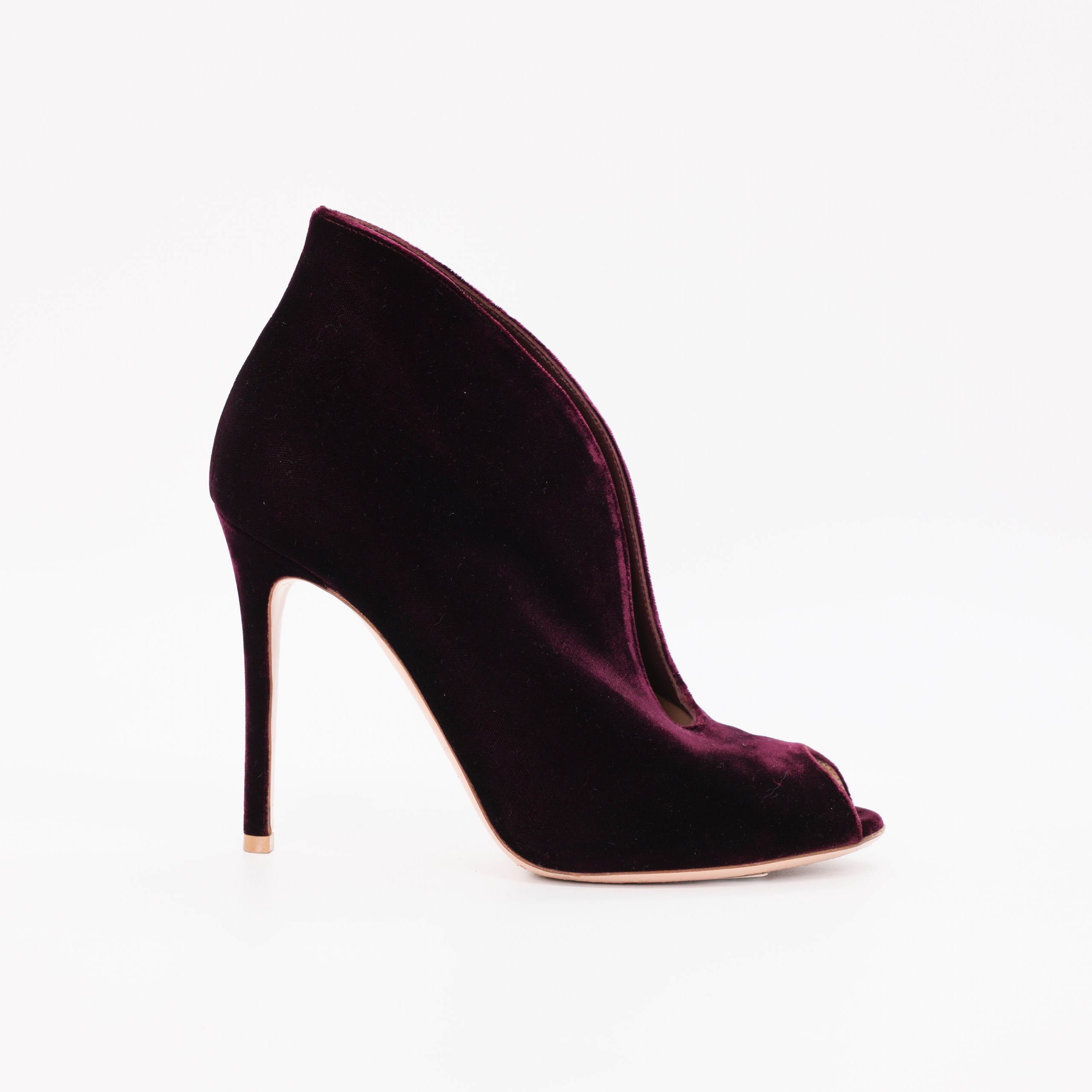 Ботинки Gianvito Rossi Opentoy 38 сливовый бархат. Пыльник, коробка