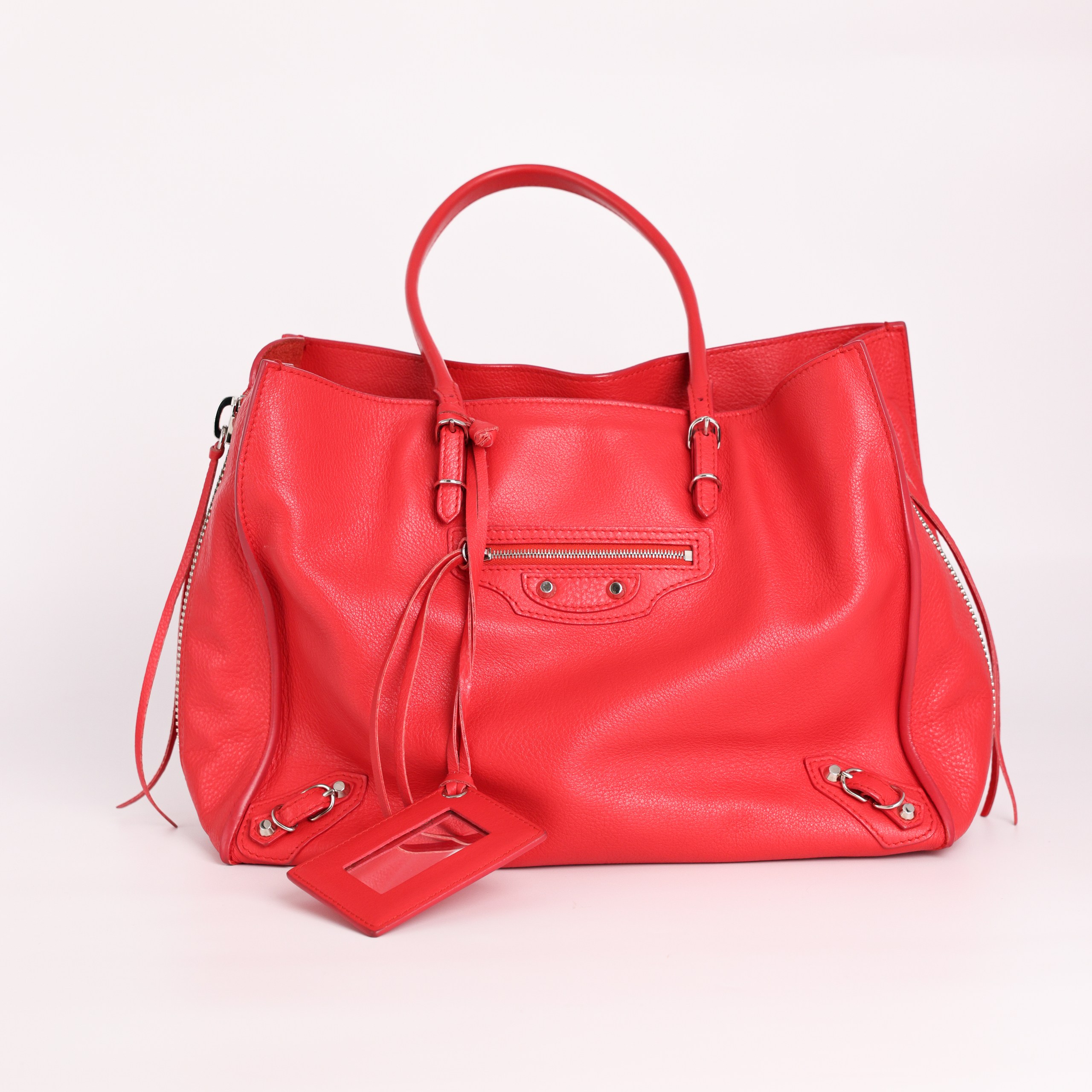 Сумка BALENCIAGA large RED кожа стальная фурнитура