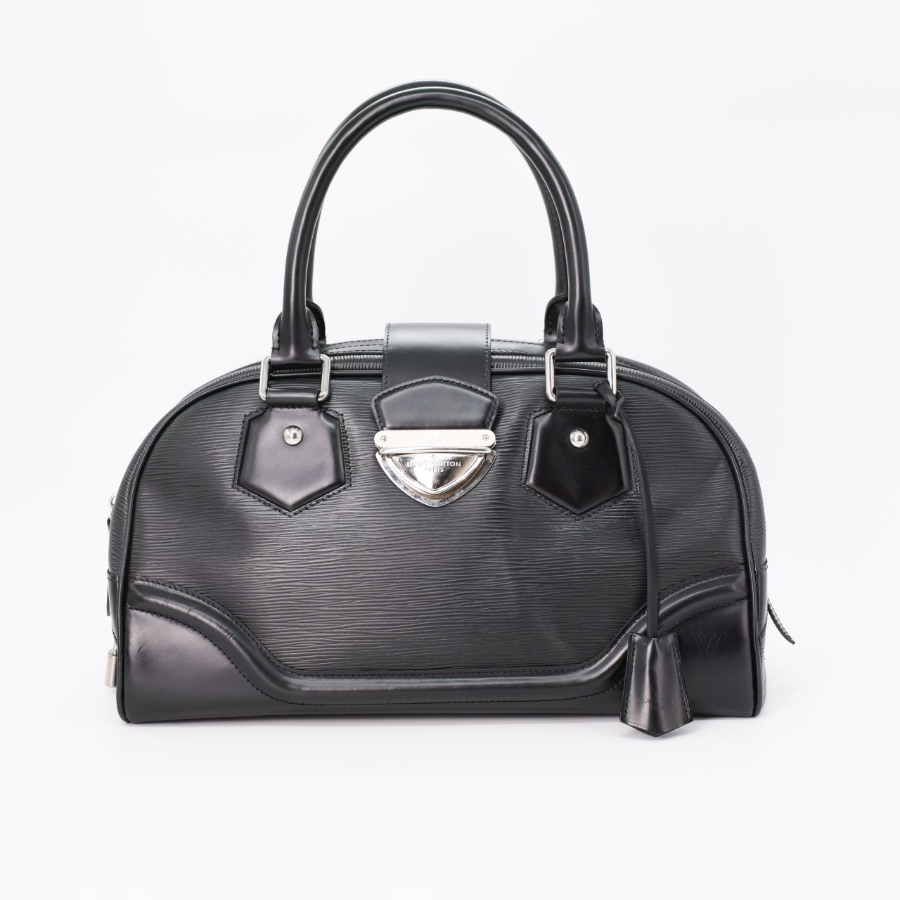 Сумка L LOUIS VUITTON MIDDLE Черный кожа модель Epi Leather Bowling Montaigne GM