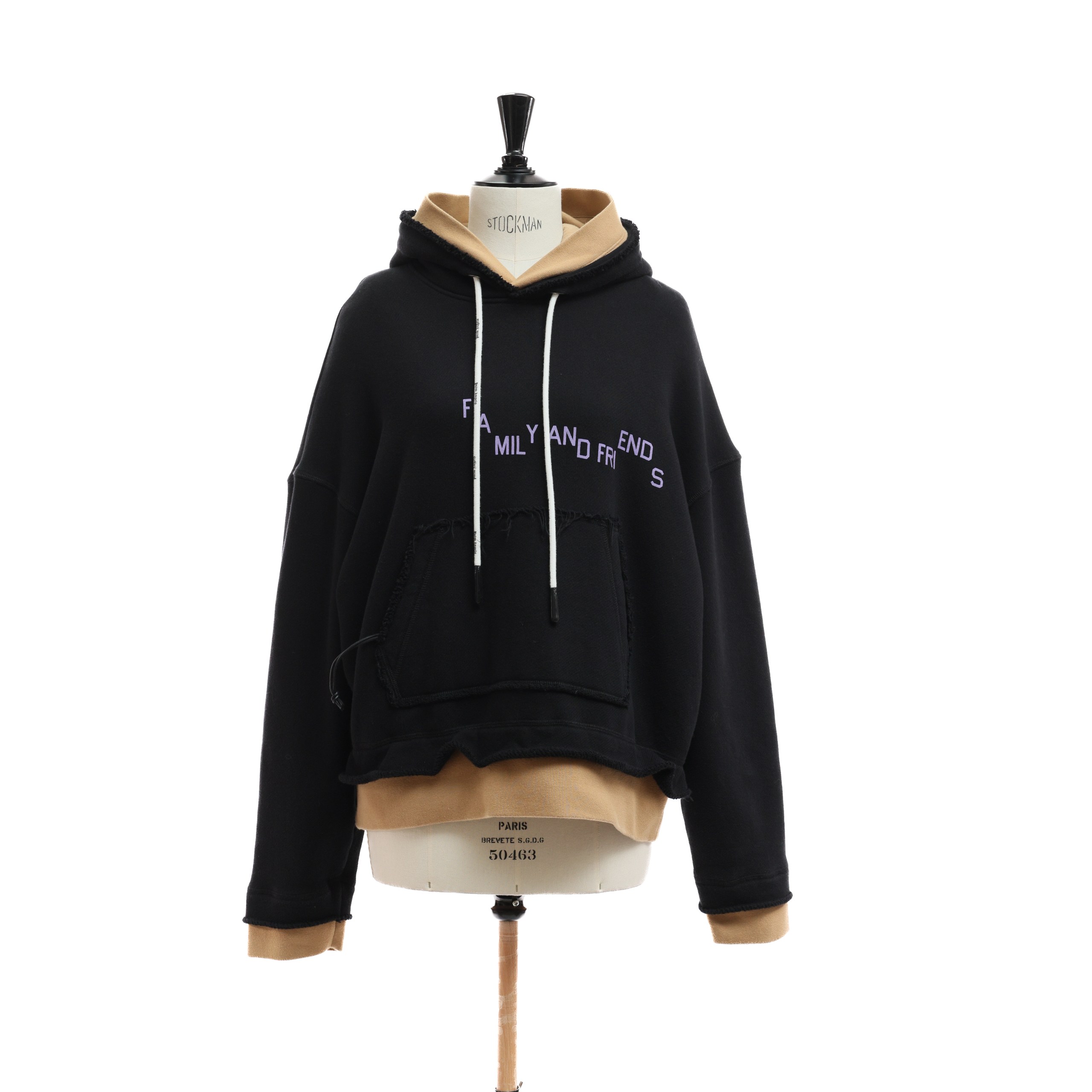 Батник PALM ANGELS S Черный котон двойной-бежевый внутри,необработаные края на кармане по середине