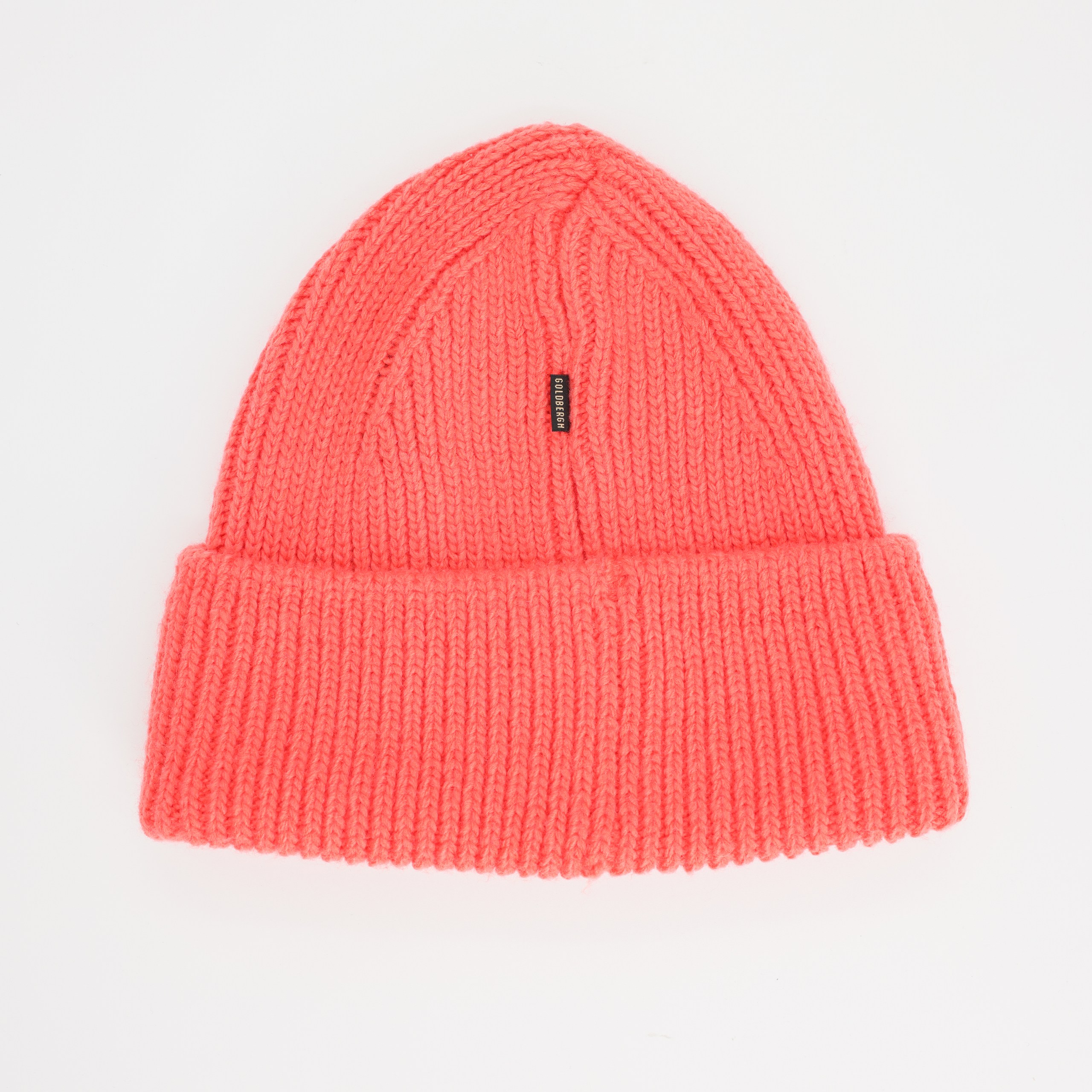 Шапка Goldbergh морковная вязка, выгивка лого спереди