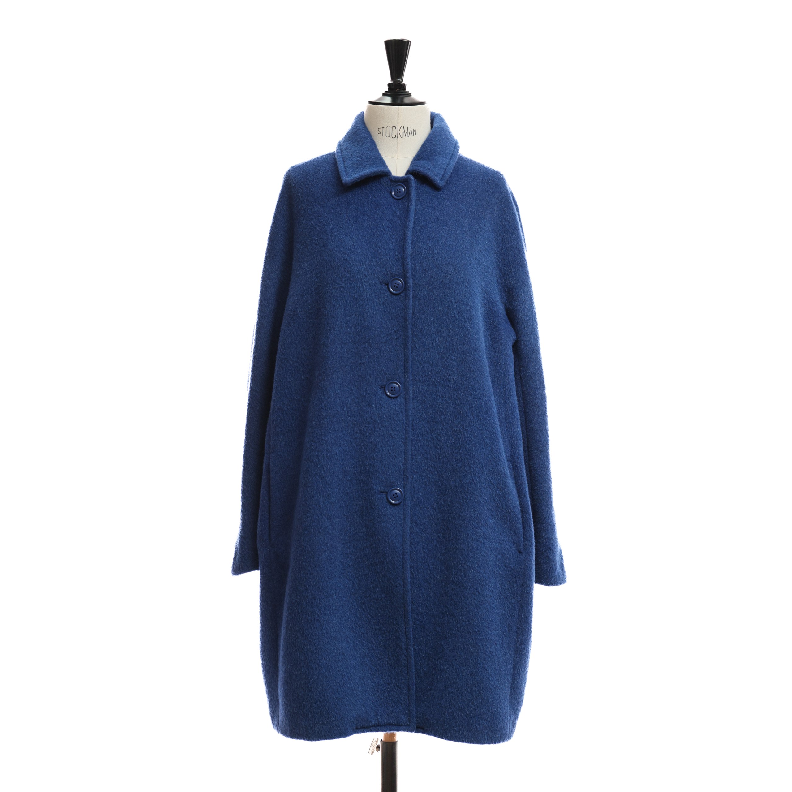 Пальто WEEKEND MAX MARA 48 синий шерсть мелкий ворс,на пуговицах