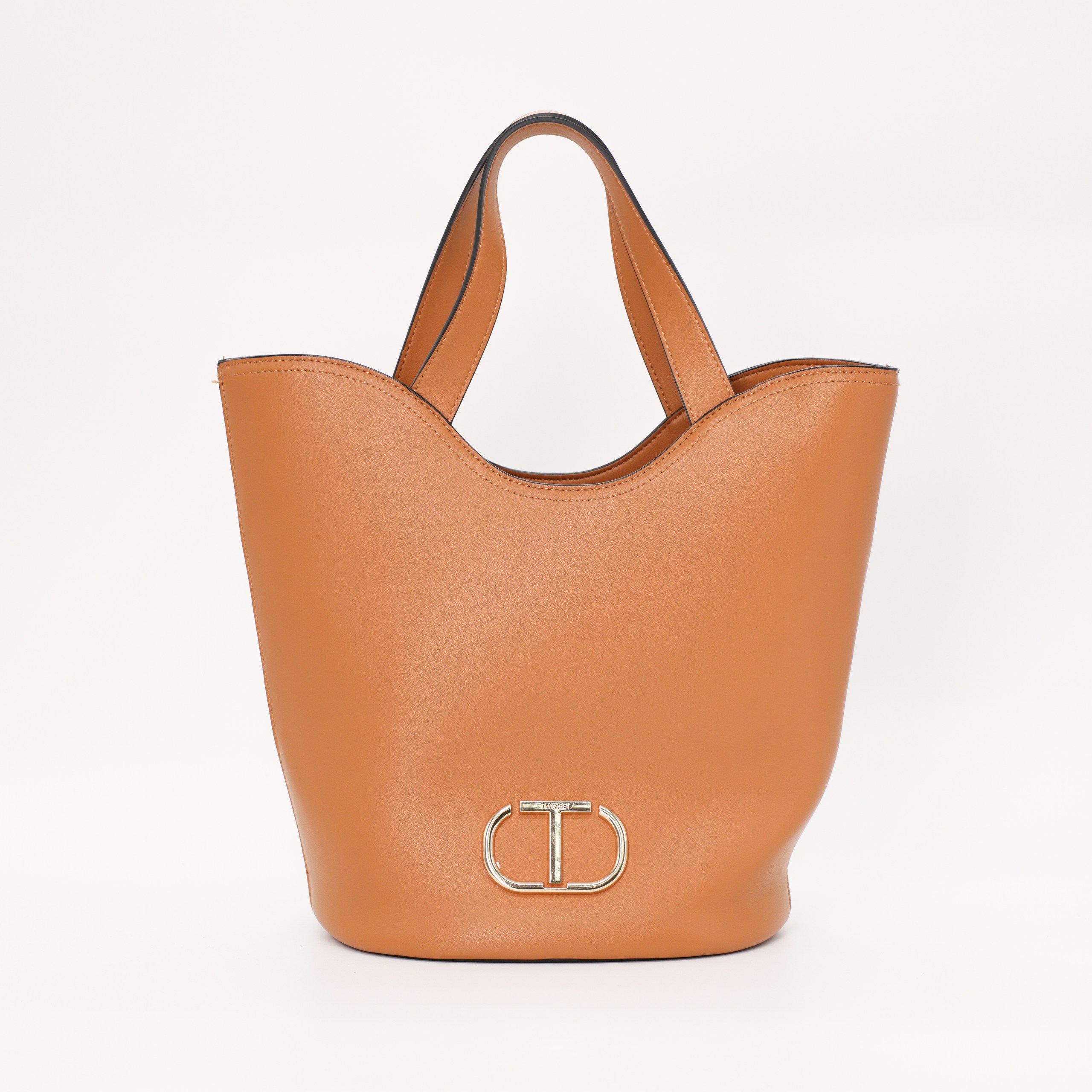 Сумка L TWINSET LARGE КЭМЕЛ кожа модель Borsa a mano con logo ovale,золотая фурнитура,длинный ремешек с цепью