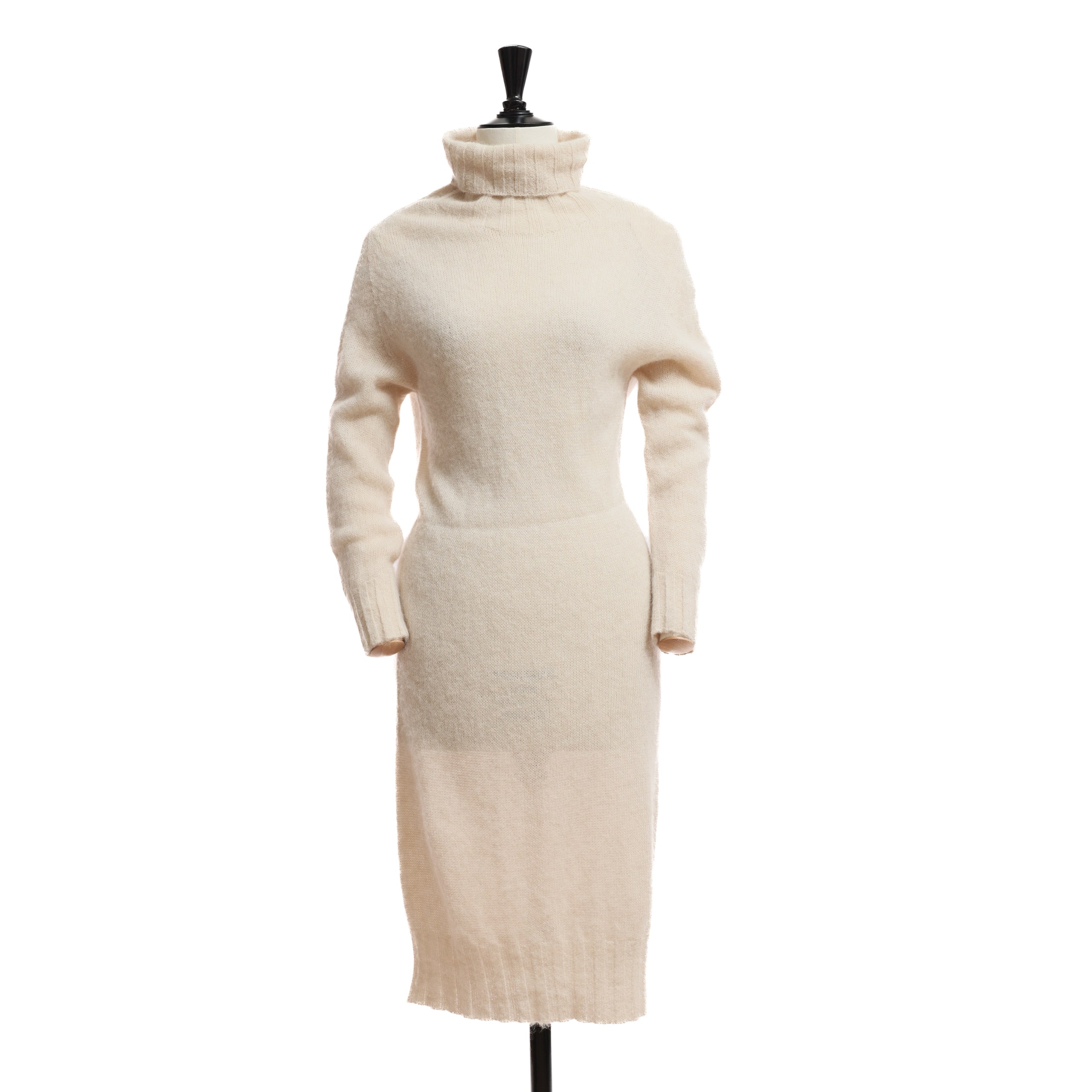 Платье BARBARA ALUISI S/M бежевый шерсть мелкая вязка,горлышко