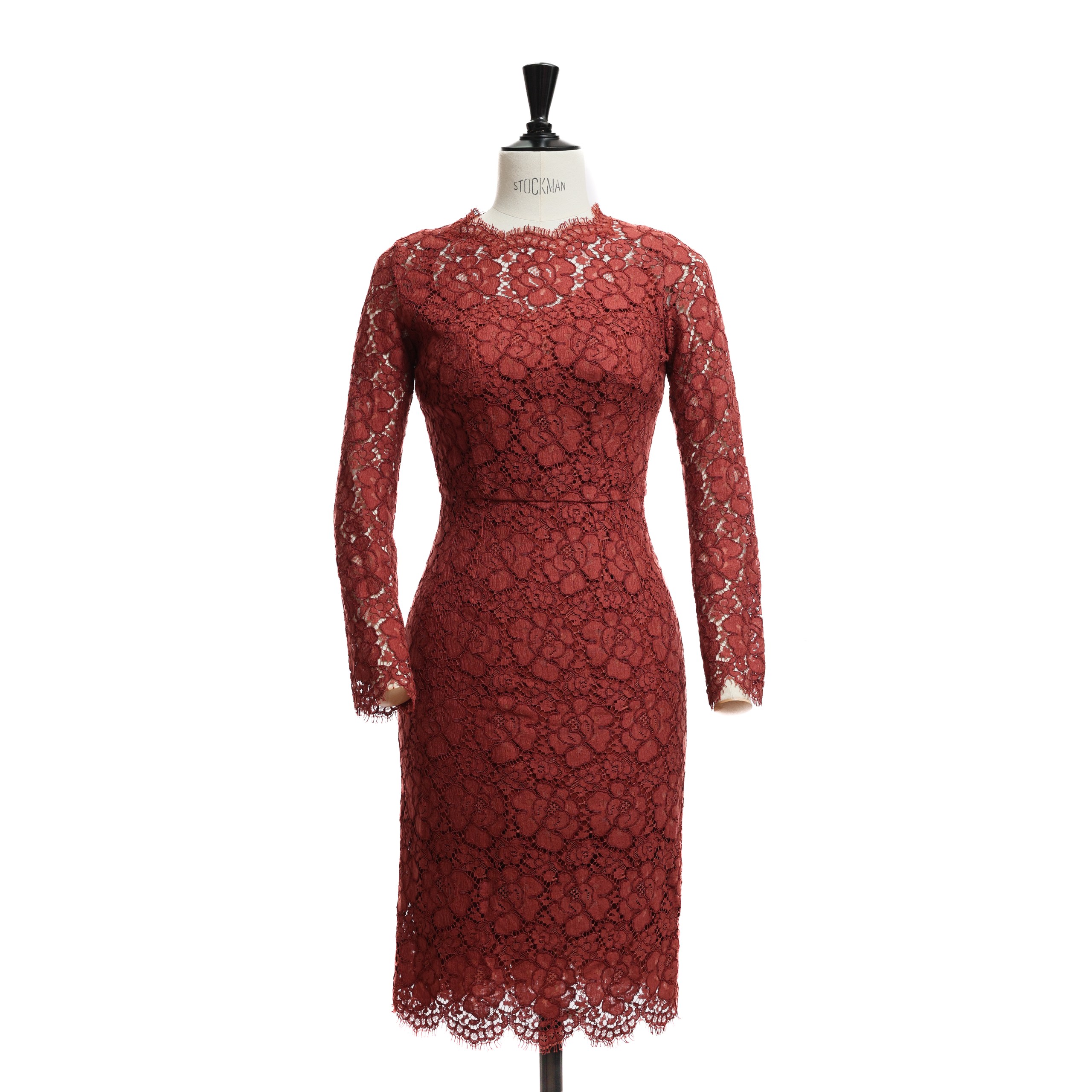 Платье DOLCE & GABBANA S терракотовый гипюр,зиппер по спине