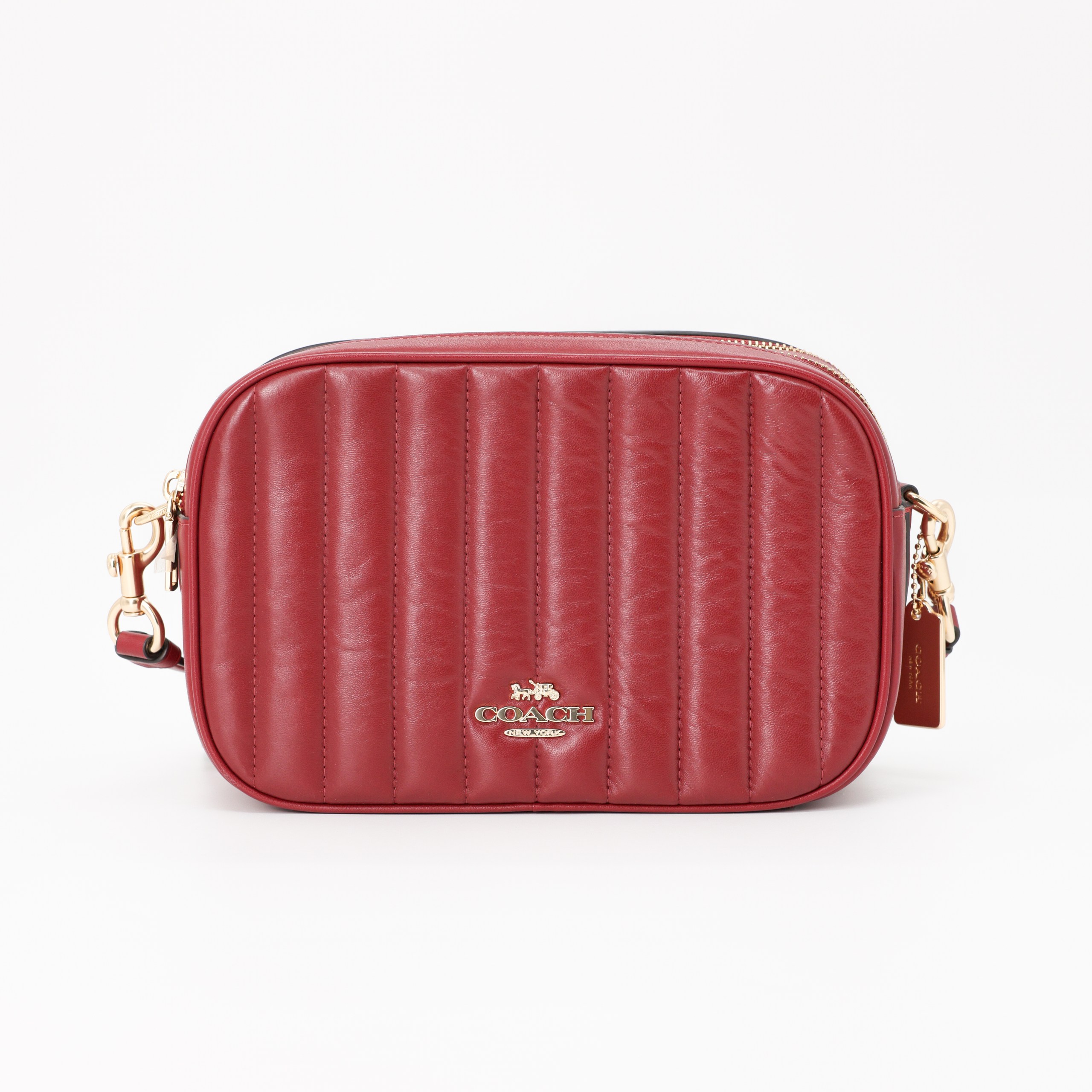 Сумка M COACH MIDDLE Бордо кожа два отдела на зиппере,длинный ремешек,золотая фурнитура