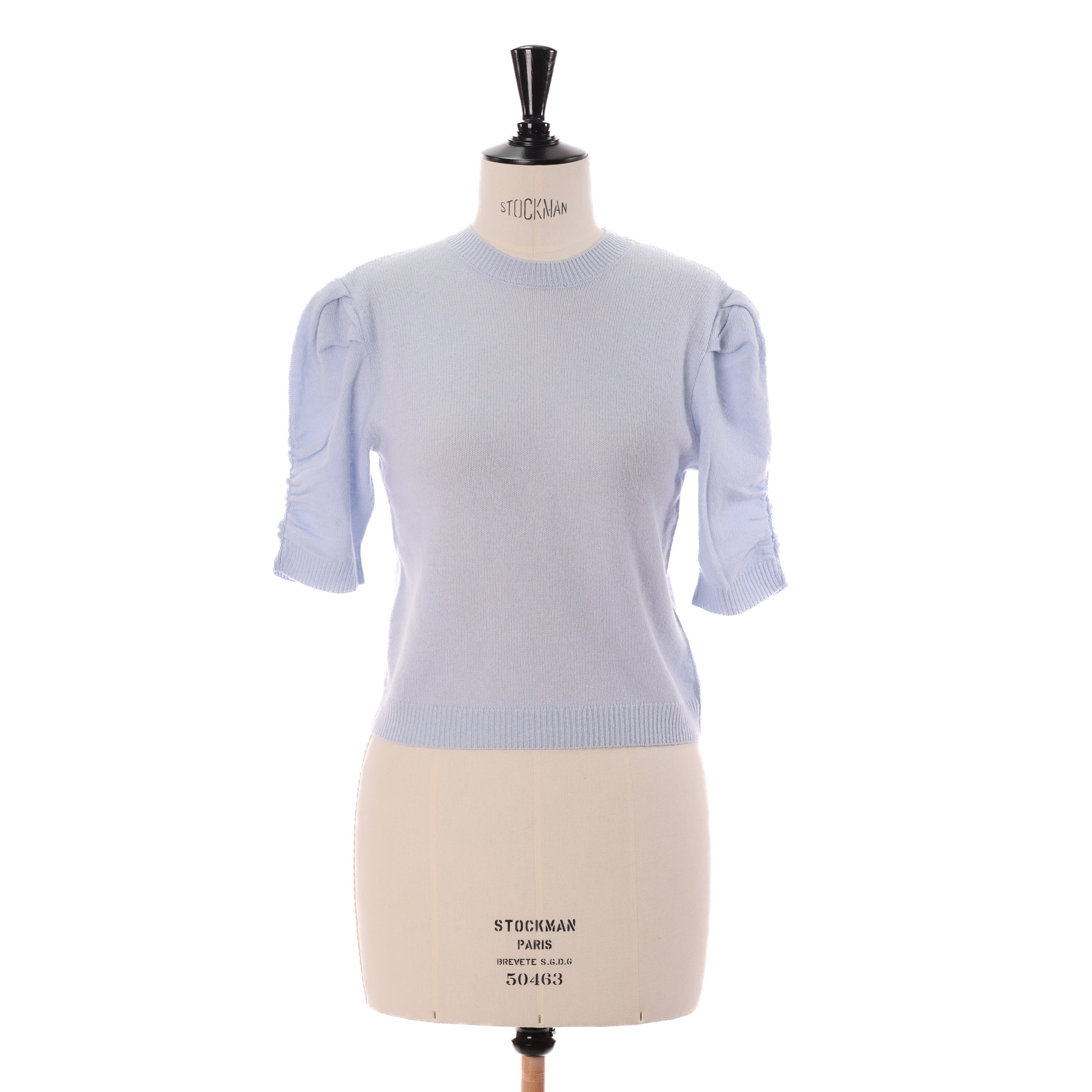 Топ FRAME S ГОЛУБОЙ кашемир сборка на рукавах