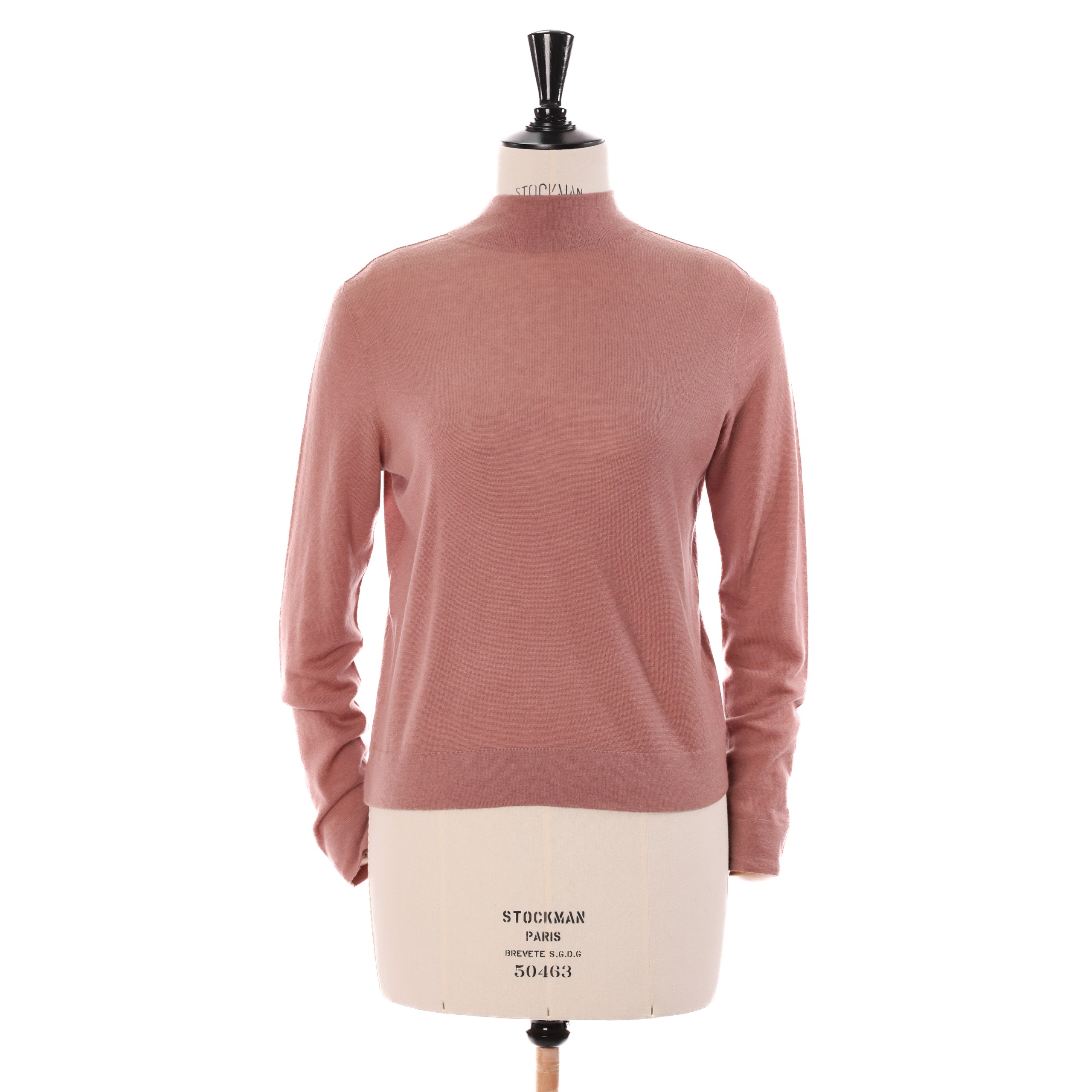 Лонгслив VINCE S пыльно-розовый шерсть не высокое горло,без деталей