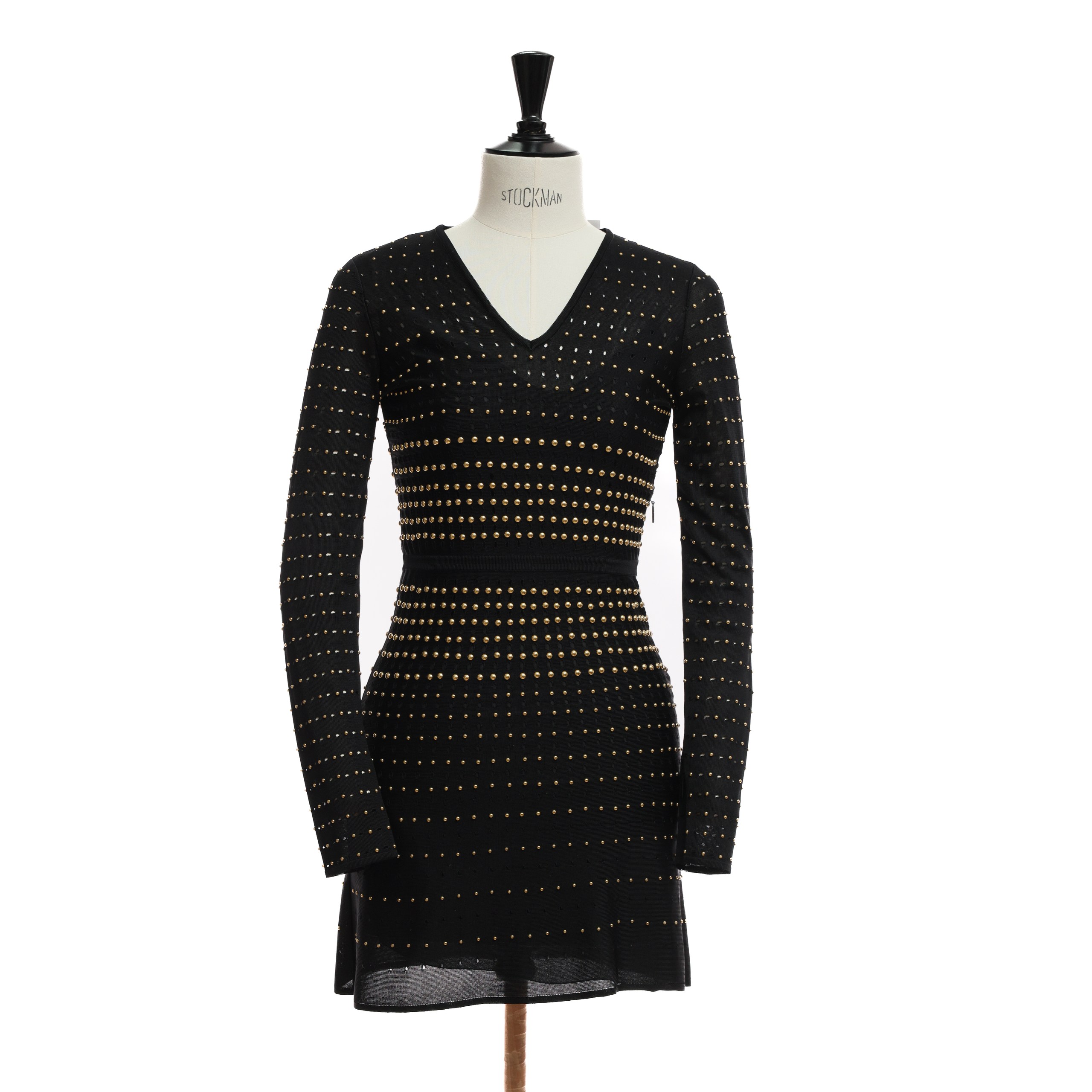 Платье ROBERTO CAVALLI 38 Черный вискоза все платье в золотых стадах