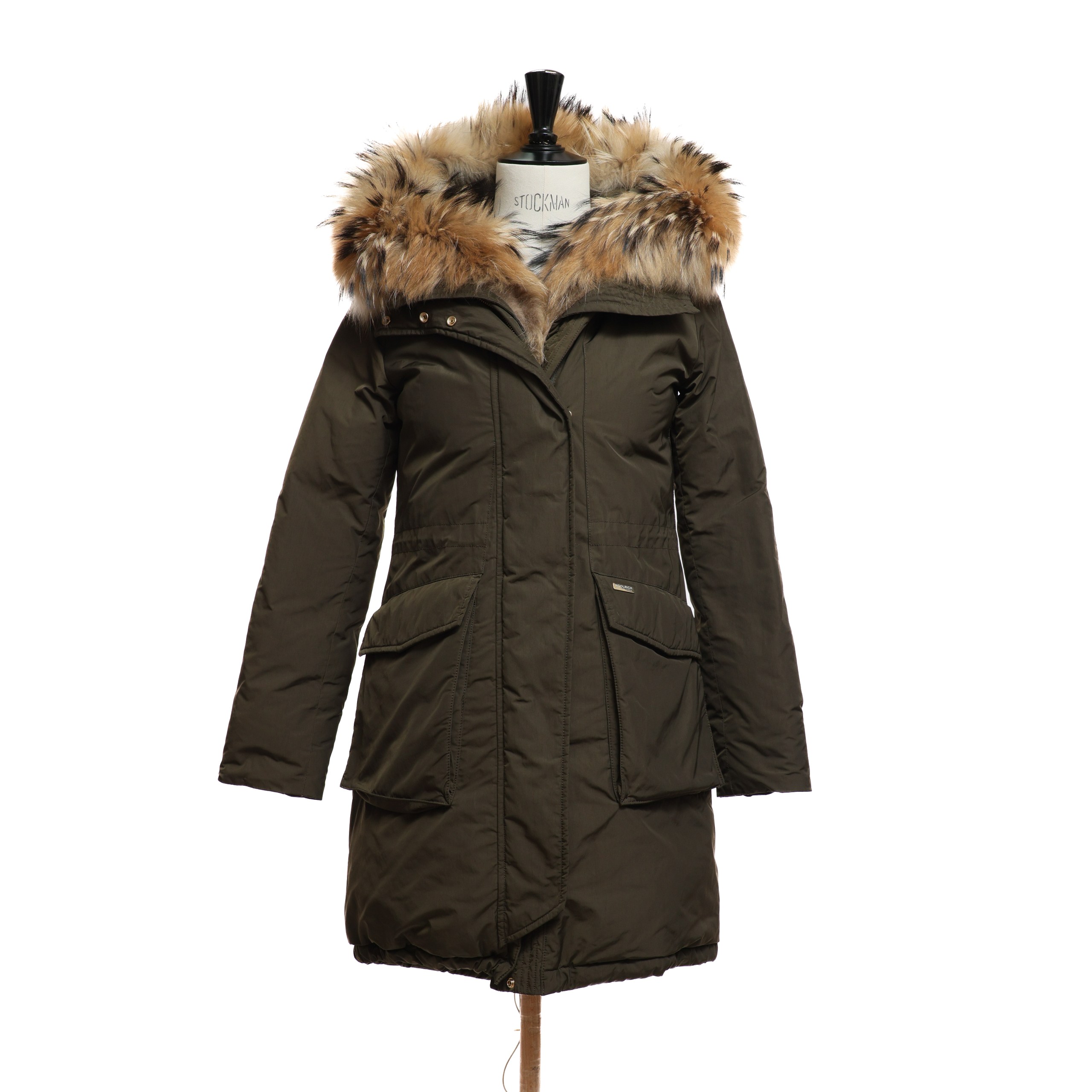 Куртка WOOLRICH XS Хаки HEATHER KHAKI  имитация меха по вороту,золотой зиппер/кнопки